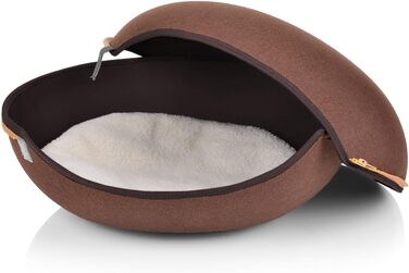 Котяча печера CanadianCat Company, коричнева, лежак для котів, 52x45x33 см, стильний будиночок-гніздо для котів