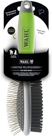 Двостороння щітка Wahl для собак і котів 2 в 1, професійний догляд, видаляє ковтуни, зелена