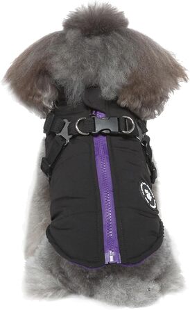 Зимовий теплий одяг для собак: куртка з підкладкою, для маленьких, середніх та великих собак, зелений (чорний), XS