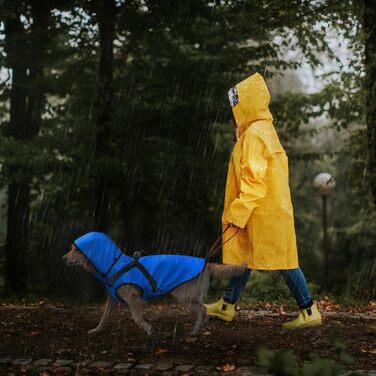 Водонепроникний дощовик для собак Mosucoir з капюшоном, великий та середній розмір, блакитний (L)