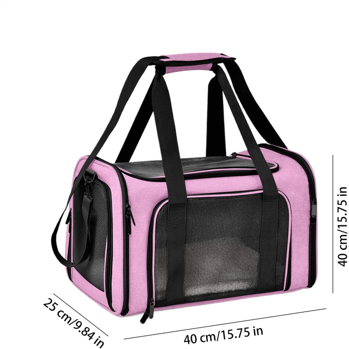 Транспортна переноска для собак та котів, рожева, складана, для подорожей, переноска для тварин