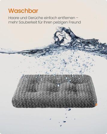 Ліжко для собак Feandrea XL, м'яке килим-матрас для великих собак, 110 x 73 см, сірий, PGW293GN01