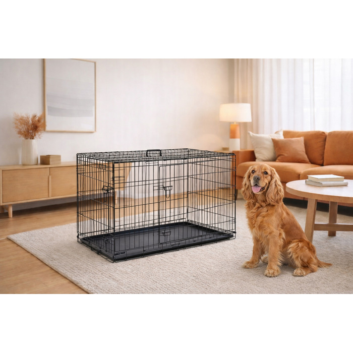 Металева клітка-переноска для собак GLOBANI, 90x60x67 см