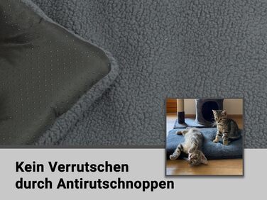 М'яке ліжко для собак та котів Zollner, сіре - 58x36 см, миється до 30°C, антиковзаючі підкладки