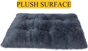 М'яке ліжко для собак великих та середніх порід, плюшеве килим для собак, потовщене покриття для собак з неслизьким дном, пухнасте ліжко для домашніх тварин, можна прати та знімає стрес (59x80 см, темно-сіро-блакитний)