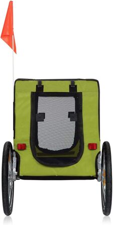 Причіп для велосипеда Zoomundo для собак, червоно-чорний, з металевим каркасом (зелений)