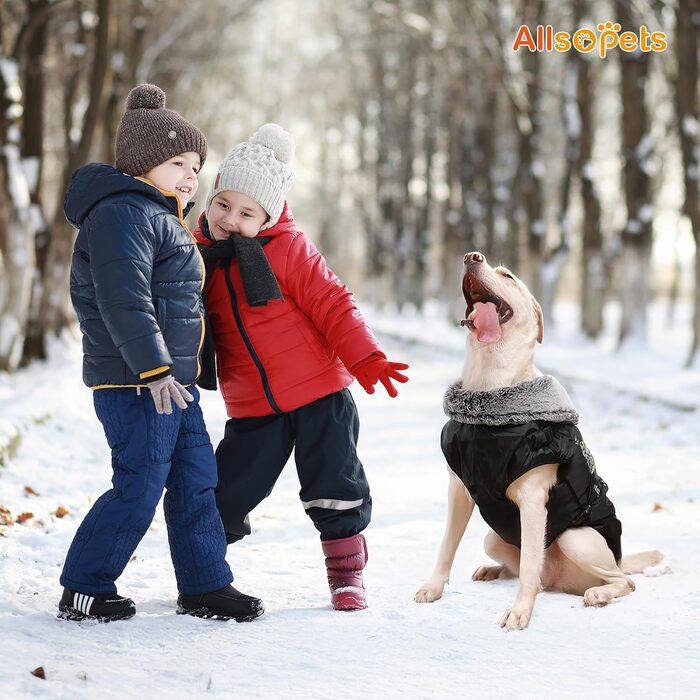 Водонепроникний теплий зимовий одяг для собак ALLSOPETS з відбиваючими смугами - тепла жилетка для собак, 3XL, Grapefruitrot