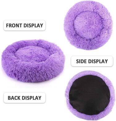 Кругле ліжко для собак та котів Donut, плюшеве, миється, 110 см (фіолетовий)