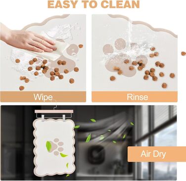 Килимок для годівлі собак та котів, 60 x 40 см, водопоглинаючий, неслизький, великий, для мисок, легко миється, швидко сохне (бежевий)