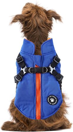 Тепла зимова жилетка для собак - блакитна, S | Зі зручним кріпленням для нашийника | Зимовий одяг для собак середніх та великих порід