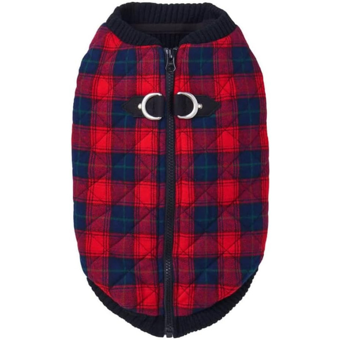 Жилет для собак Gooby Modische, степеневий, з еластичною зоною грудей, ромбовий візерунок, червоний у клітинку (L, M)