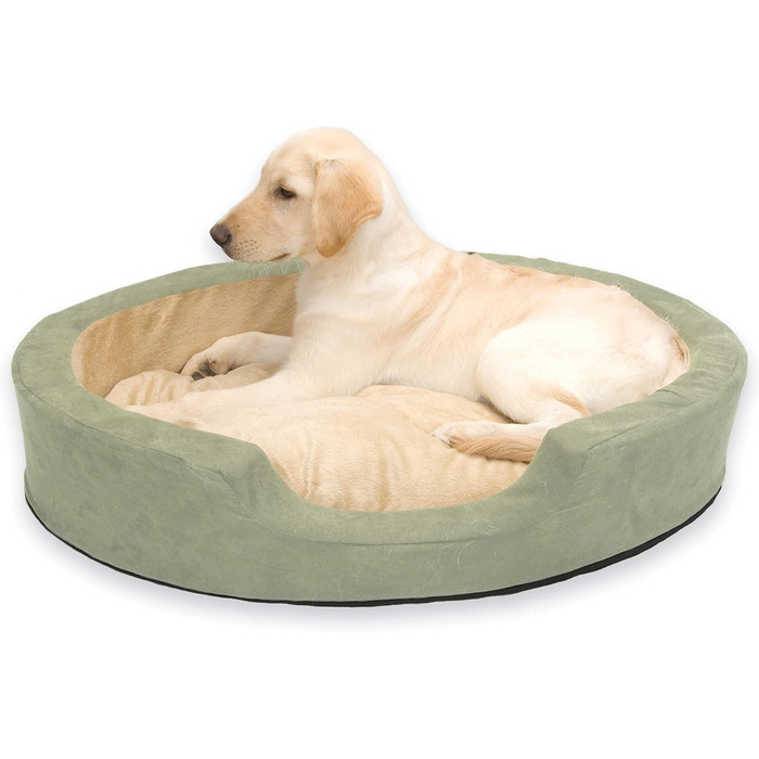 Обігріте ліжко для тварин K&H Thermo-Snuggly Sleeper, велике, 78,9x61x12,7 см, шавлія/світло-коричневе