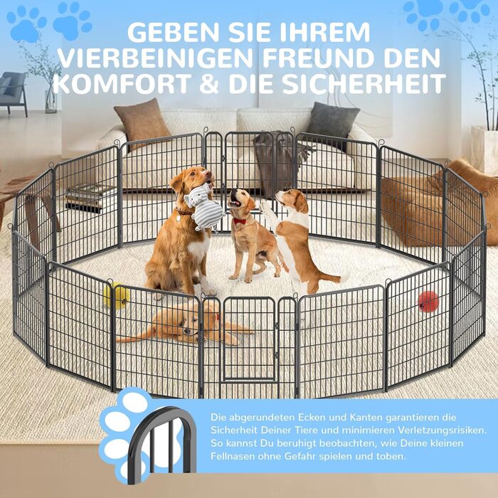 Клітка для цуценят Arvioo: безпечний простір для ігор, 65 x 80 см, 16 перегородок