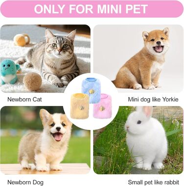 Набір одягу для кошенят та маленьких собак: тепла жилетка та пуловер з бджолами (Yorkie, Chihuahua, кошенята)