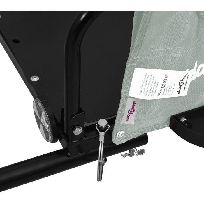 Причіп для велосипеда для собак, сірий, з оксфордської тканини та металу. Зручний для транспортування, легко монтується.