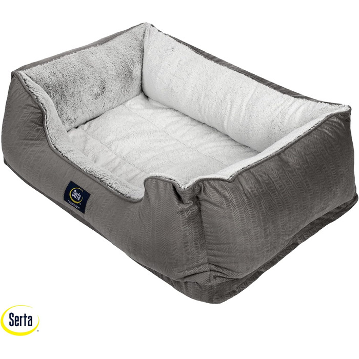 Ортопедичне ліжко для собак Serta Cuddler, сірий колір (велике), 86 x 63 x 25 см
