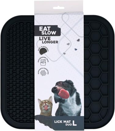 Нічна килимок для собак Duo Eckmatte 30x30 см - Сірий. Безпечний, миючий, з силікону. Запобігає ковтання їжі.
