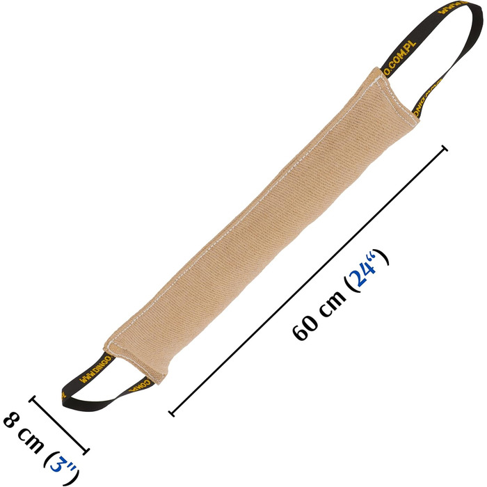 Байт-ролик Dingo з джуту для собак, 2 ручки, 60 см, натуральний, для дресирування та апортування, ручна робота