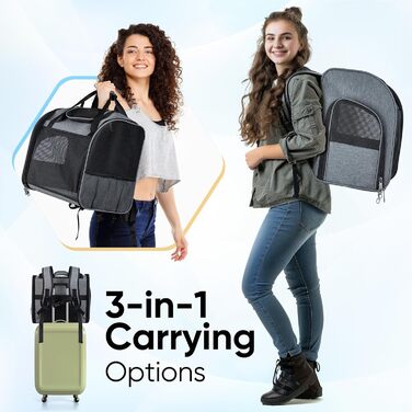Рюкзак-переноска для котів з сітчастим вікном - складаний переносник для котів та маленьких собак (4-8 кг) з надійною застібкою-блискавкою, страхувальний поводок, ідеальний для подорожей та прогулянок