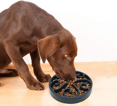Миска для собак Slow Feeder, інтерактивна, лабіринт, чорна. Запобігає швидкому поглинанню їжі та розповсюдженню розширення шлунку (bloat).