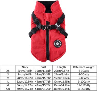 Зимовий теплий водонепроникний двосторонній одяг для собак (S), червоний бавовняний костюм