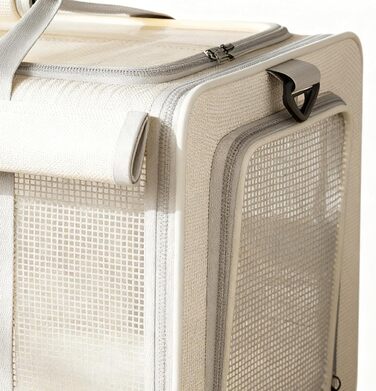 Транспортна переноска для собак та котів | Переноска для тварин | Для прогулянок, подорожей в авто | Кремового кольору