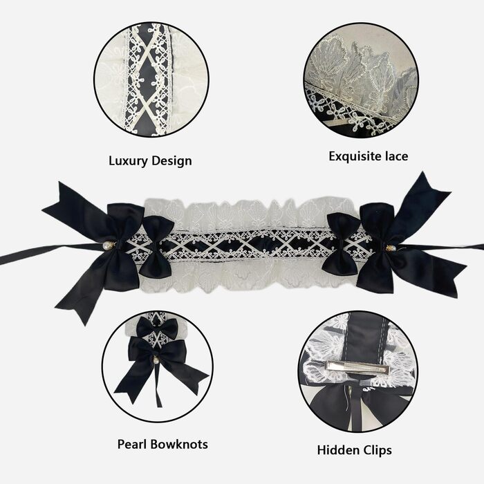 Сукня для собак FLAdorepet, костюм горничної з пов'язкою, костюм на Хелловін, наряд для великих порід, собак, дівчаток, цуценят, на Різдво, у відпустку, на весілля, сукня принцеси (чорна, XXX-Large (вага 36-45 кг))