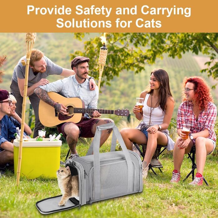 Складана переносна сумка-бокс для собак та котів VSSHE, 15 кг, сіра