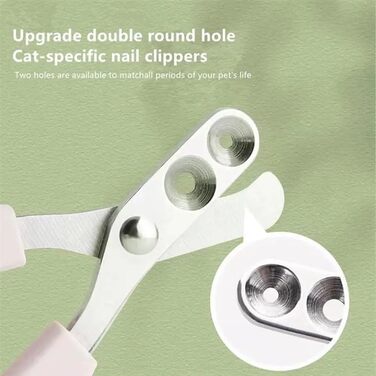 Триммер для кігтів котів з захистом, подвійний отвір, 5 шт. (білий)
