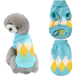 Теплий зимовий пуловер для собак, в'язаний, для великих собак, підходить як халат, блакитний, розмір XL