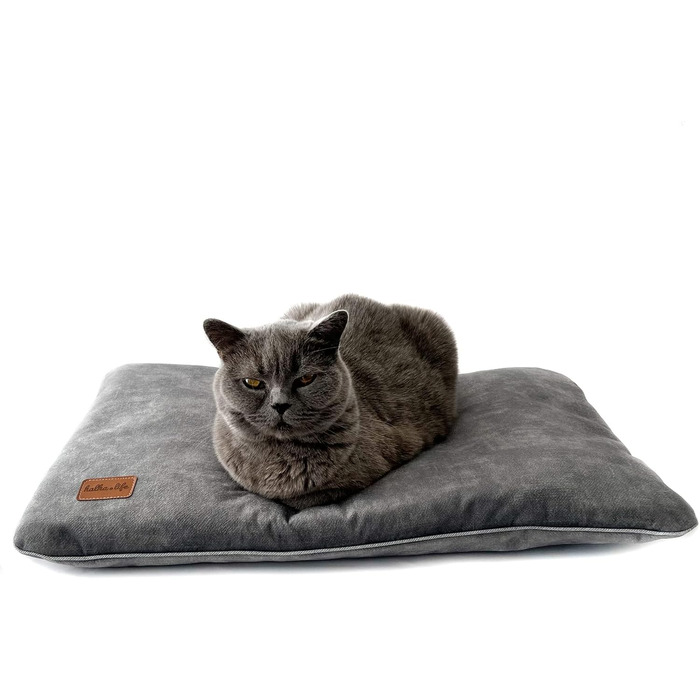 Міцне собаче ліжко з велюру. Зручне ліжко для домашніх тварин. Крісло-ліжко для собак. Собаче ліжко з велюру (60x40 см, сірий)