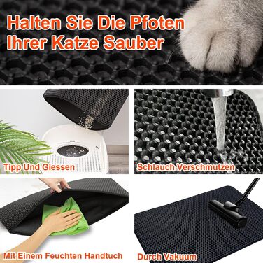 Килимок під лоток для котів AidSci, 70 x 55 см, водовідштовхувальний, з коміркою, легко миється