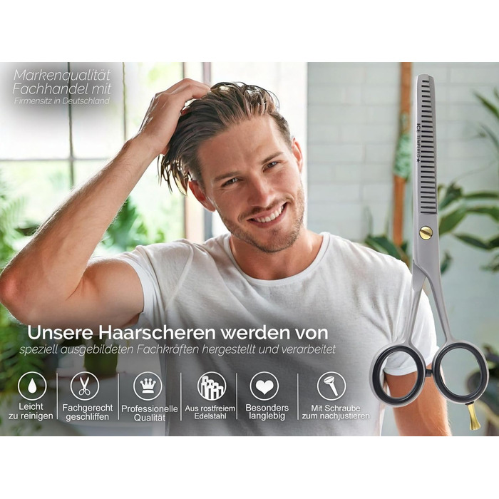 Професійні фризьорські ножиці для стрижки та вирівнювання волосся, нержавіюча сталь, 6 дюймів (15,24 см)