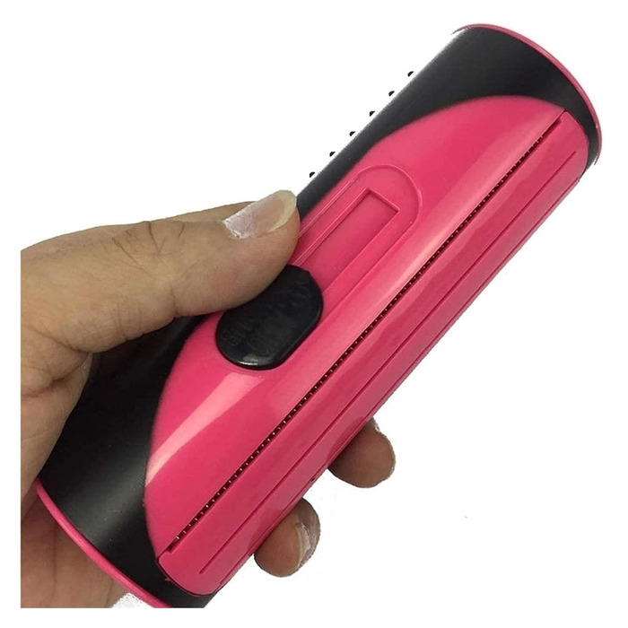 Набір для догляду за шерстю собак та котів 3-в-1: щітка, гребінець, тример (рожевий)