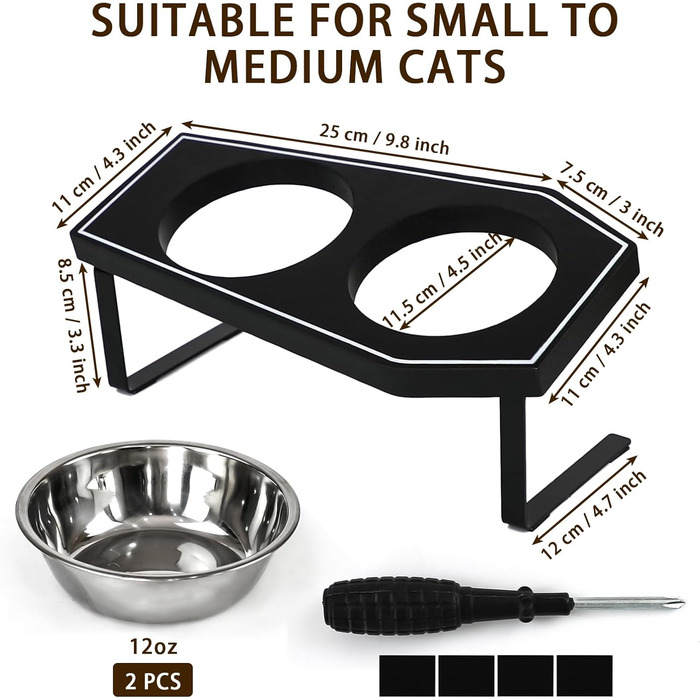 Підвищені миски для котів OPELETNNT з бамбуковим підставкою, нержавіюча сталь, для дому, 2 шт.