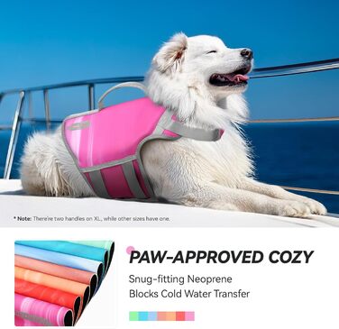 Жилет рятувальний для собак VIVAGLORY Neoprene, S, рожевий (56-66 см обхват грудей)