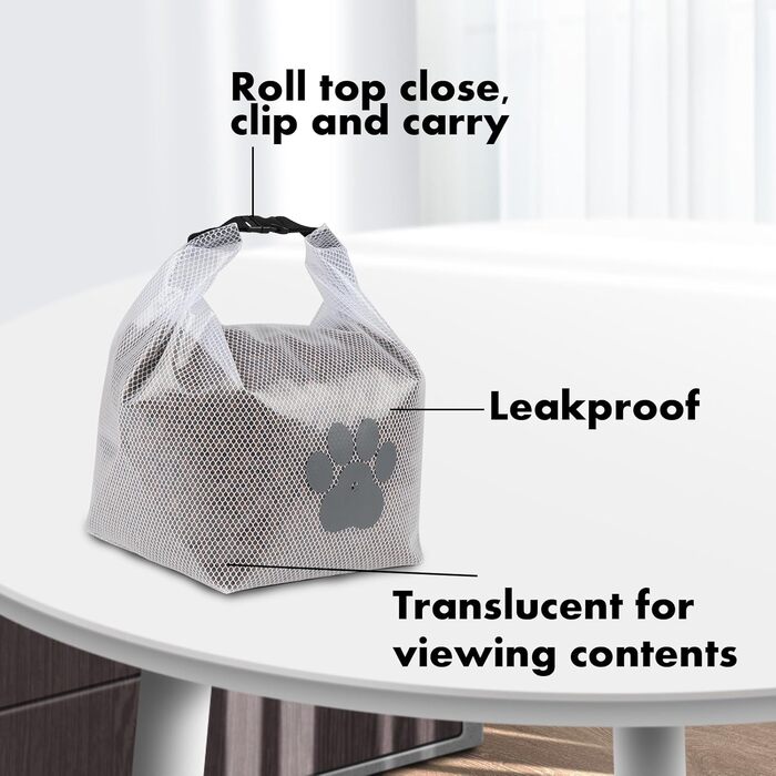 Сумка для зберігання корму для тварин, 2 шт., складна, BPA-free, харчова, прозора - для подорожей, кемпінгу, перевезення корму