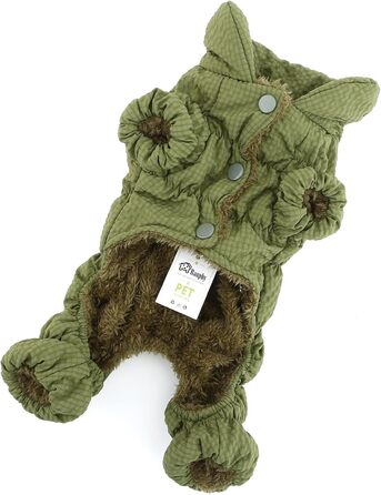 Зимовий теплий комбінезон для собак, водонепроникний, з флісовою підкладкою, для маленьких порід (Йоркширський тер'єр, Чихуахуа), XL, зелений