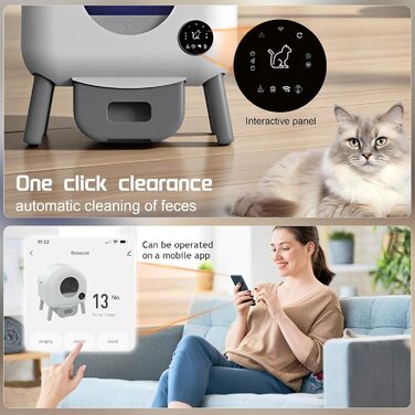 Автоматичний лоток для котів Katzenklo Selbstreinigend, 65л, XXL, з контролем через додаток, для 2+ котів