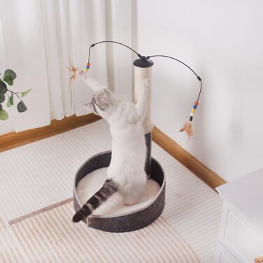 Котячий стовпчик для котів Lilly - інтерактивна іграшка для самостійних занять | 78 см | 33 x 33 x 80 см