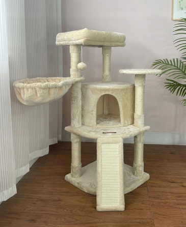 Комплекс для котів: дряпалка, будинок-будка та лежанка, 107 см
