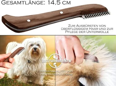 Набір для грумінгу собак 4 в 1: машинка для стрижки, щітка для підшерстя, триммінгові гребені, видалення ковтунів. З нержавіючої сталі з дерев'яною ручкою