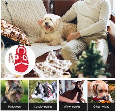 Костюм для собаки/кішки Holibanna на Новий Рік: олень, тепла жилетка, розмір XL