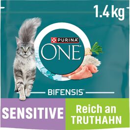 Корм для котів PURINA ONE BIFENSIS Sensitive з індиком, 6 x 1.4 кг (набір)