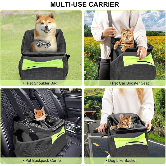 Велосипедна сумка для тварин PETCUTE: зручна та безпечна переноска для собак та котів, чорного кольору