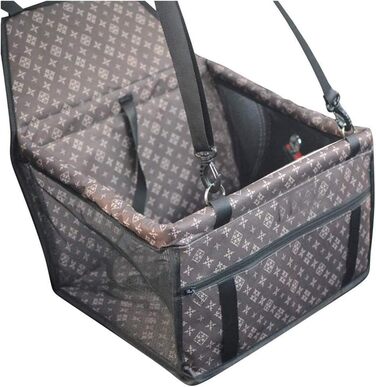 Крісло-підвищення для собак MENGQI - водовідштовхувальний, дихаючий килимок для авто, безпечний, миючий, з оксфордської тканини (колір: коричневий)