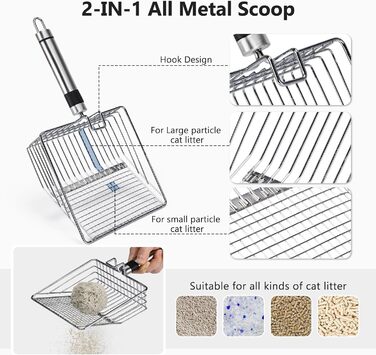 Торгівля туалет для котів з нержавіючої сталі, великий розмір, XL, з кришкою, захист від протікання, не липкий, з килимком та совком, сірий
