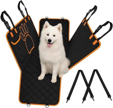 Захист для автосидіння для собак GlobalTrend – водовідштовхувальний, нековзний, 4-в-1 з боковими захистами, захистом від подряпин та кишенями – для собак будь-якого розміру