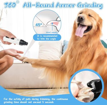 М'який шліфувальник кігтів для собак – тиха обробка кігтів для безстресових лап, ідеально підходить для собак, котів та кроликів