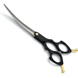 Ножиці для грумінгу собак та котів, 7.5 дюймів, професійні, з нержавіючої сталі JP 440C, ергономічні ручки з алюмінію (рожевий+сірий, 25° нахил)